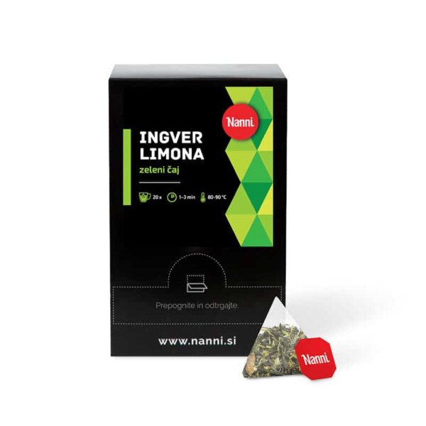 Čaj Piramida Ingver Limona 80g Zeleni čaj 60g